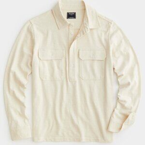 Todd Snyder Utility Popover Polo Shirt in Chalk XL